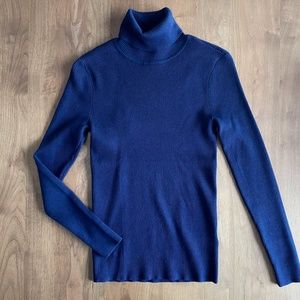 NWT LRL Lauren Ralph Lauren turtleneck top navy blue size M